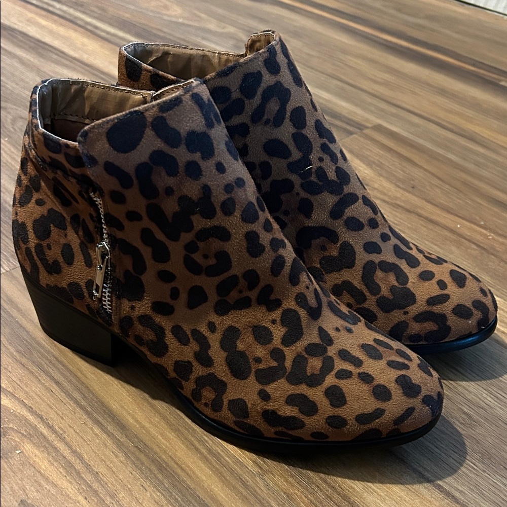 Source Unknown Brown Leopard Ankle Boots 9W